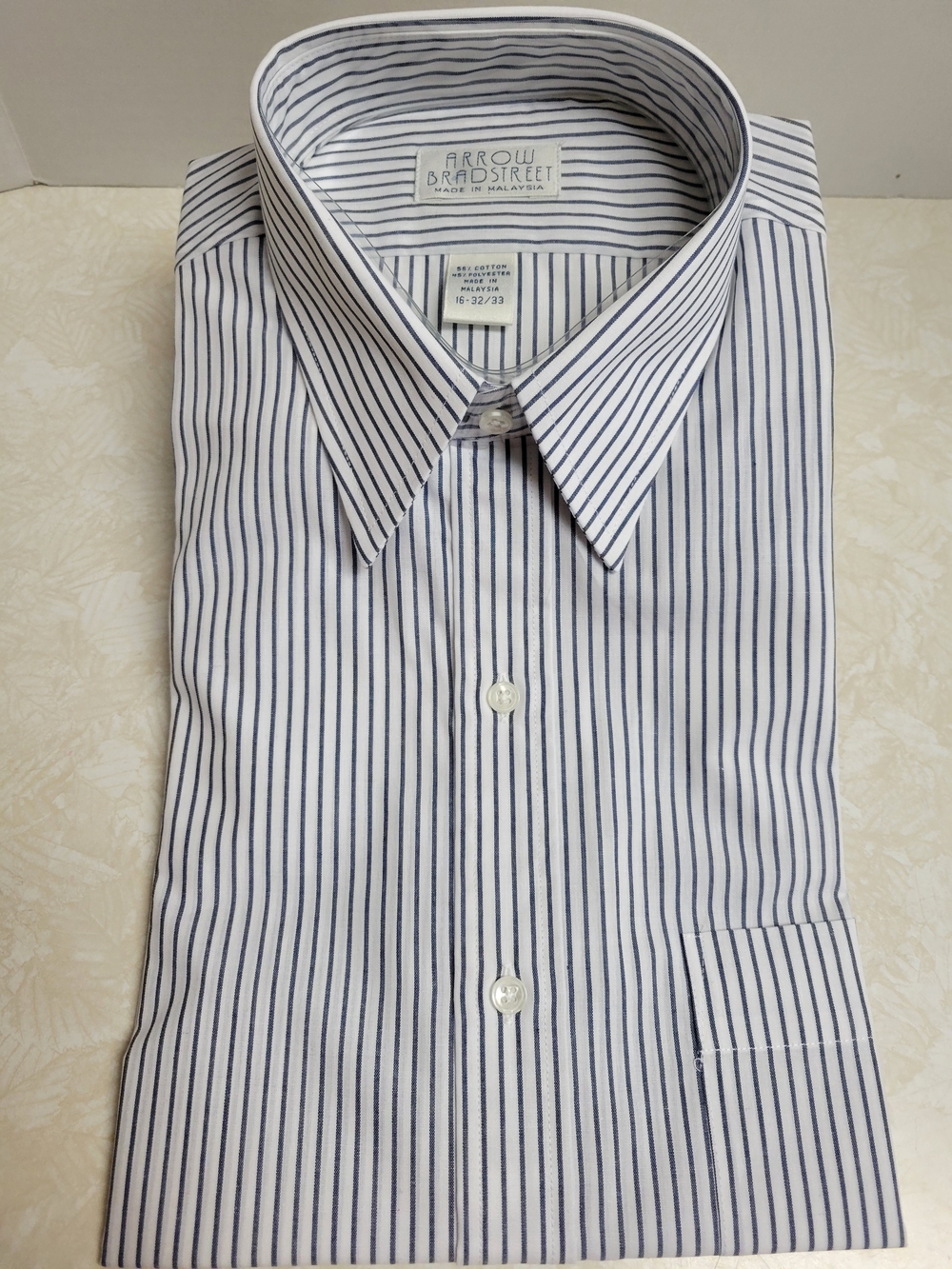 Arrow White Dress Shirt with Gray Stripes